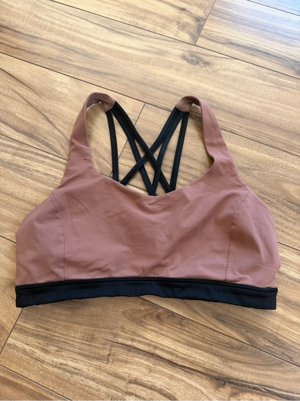 lululemon athletica Rose-Brown & Black Strappy Sports Bra